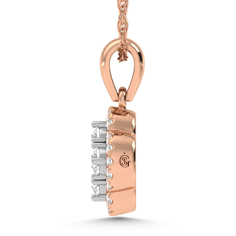 14K Rose Gold  1/2 Ct.Tw. Diamond Fashion Pendant