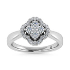 14K White Gold  1/2 Ct.Tw. Diamond Fashion Ring