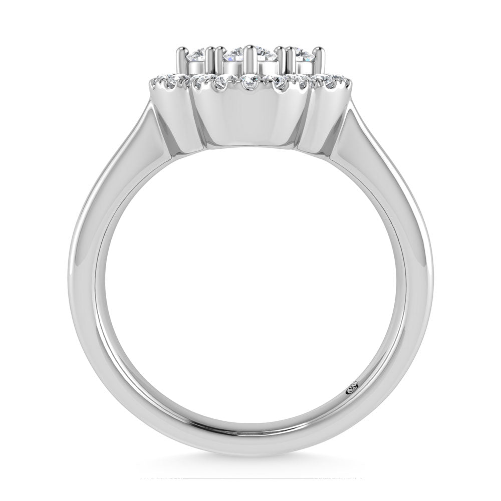 14K White Gold  1/2 Ct.Tw. Diamond Fashion Ring