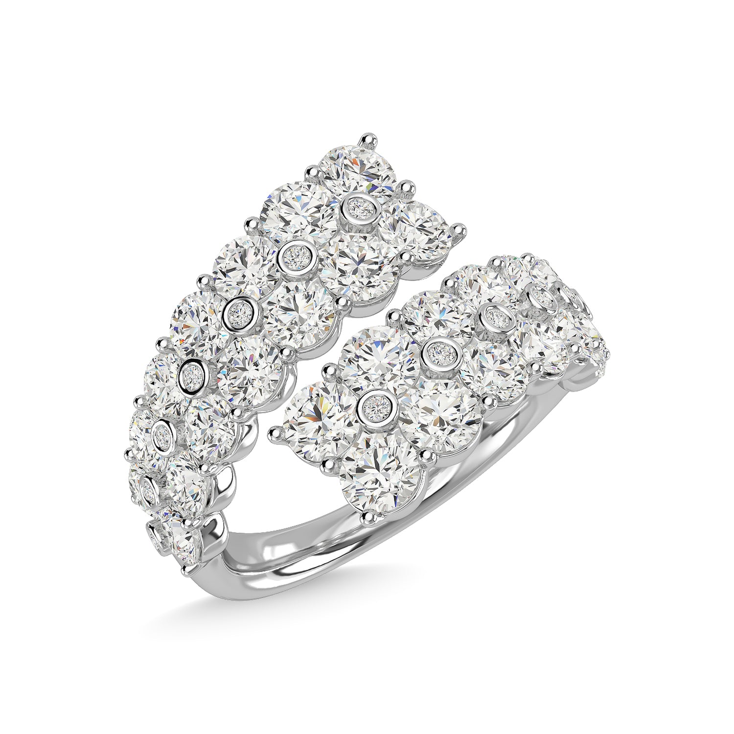 14K White Gold Diamond 3 1/2 Ct.Tw. Fashion Ring