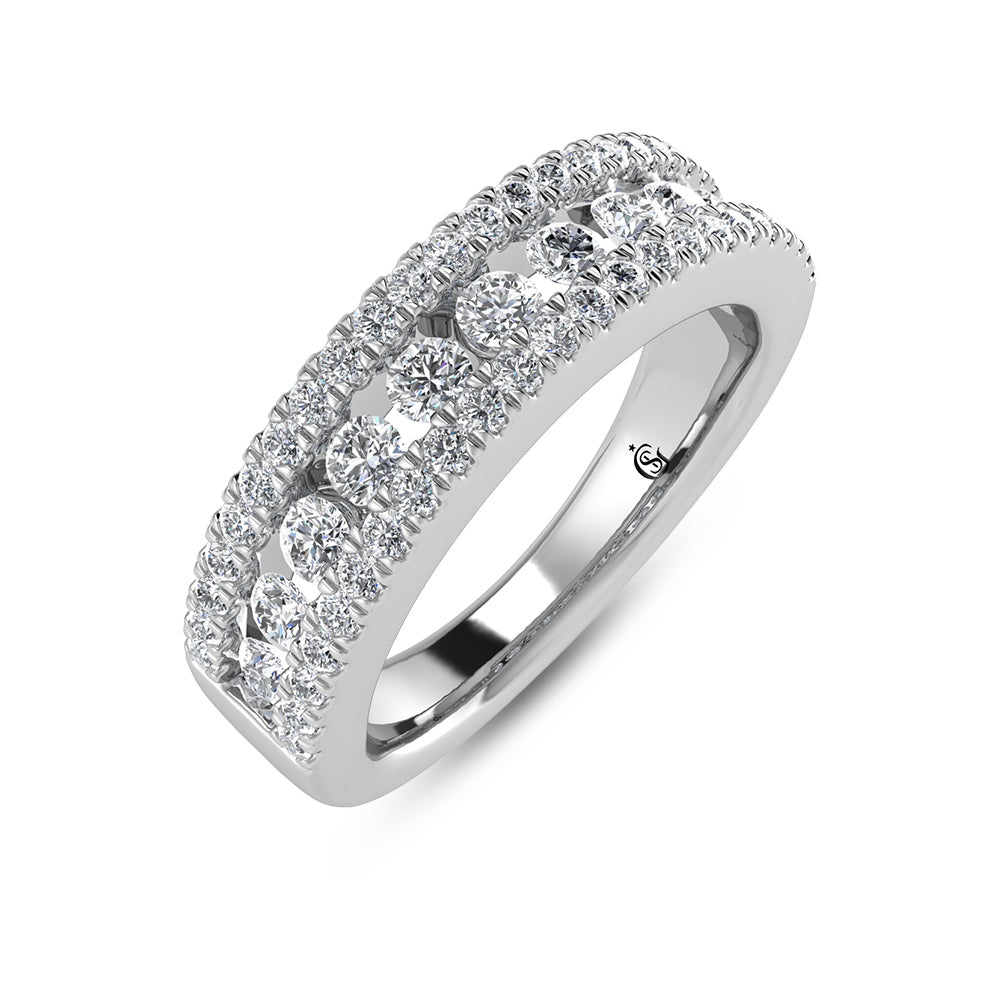 14K White Gold Diamond 7/8 Ct.Tw. Fashion Ring
