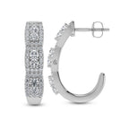 14K White Gold Diamond 1 1/4 Ct.Tw. Hoop Earrings