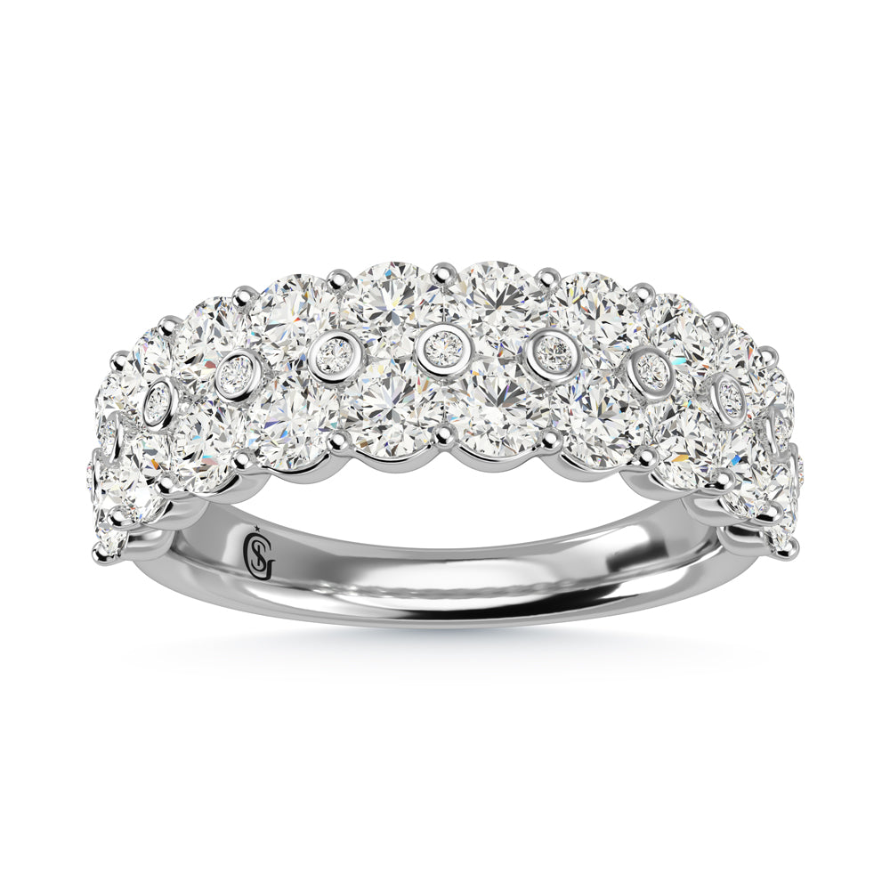 14K White Gold Diamond 2 Ct.Tw. Ladies Fashion Band