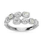 14K White Gold Diamond 1 3/8 Ct.Tw. Fancy Cut Fashion Ring