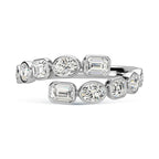14K White Gold Diamond 1 3/8 Ct.Tw. Fancy Cut Fashion Ring