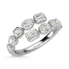 14K White Gold Diamond 1 3/8 Ct.Tw. Fancy Cut Fashion Ring