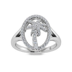 14K White Gold Diamond 1/3 Ct.Tw. Palm Tree Ring