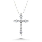 14K White Gold 1/6 Ct.Tw. Diamond Cross Pendant