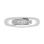 14K White Gold Diamond 1/5 Ct.Tw. Flush Setting High Polish Band