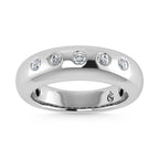 14K White Gold Diamond 1/4 Ct.Tw. Flush Setting High Polish Band