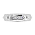 14K White Gold Diamond 1/4 Ct.Tw. Flush Setting High Polish Band