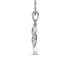 14K White Gold 1/6 Ct.Tw. Diamond Sea Of Life palm Tree Pendant