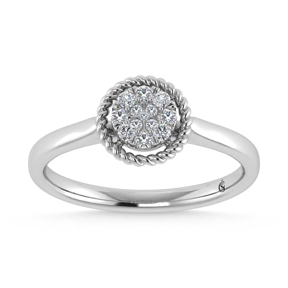 14K White Gold Diamond 1/10 Ct.Tw. Fashion Ring