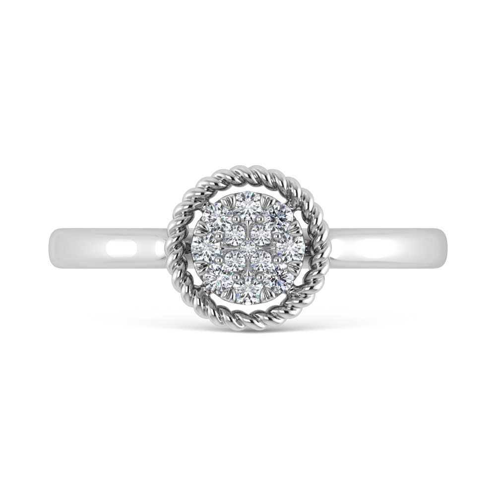 14K White Gold Diamond 1/10 Ct.Tw. Fashion Ring