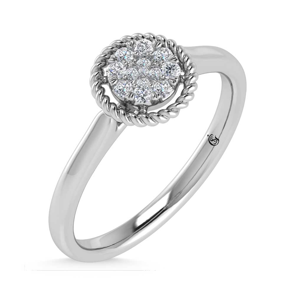 14K White Gold Diamond 1/10 Ct.Tw. Fashion Ring
