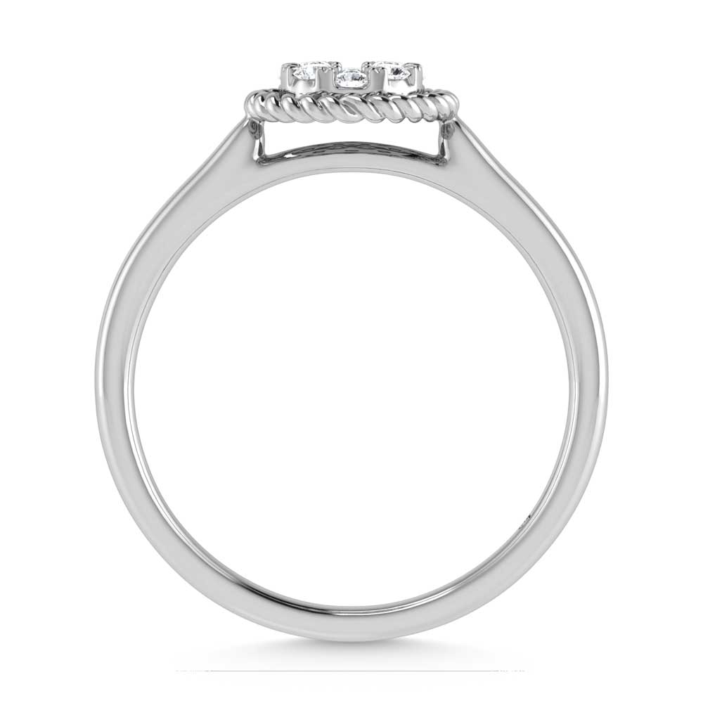 14K White Gold Diamond 1/10 Ct.Tw. Fashion Ring