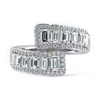 14K White Gold Diamond 1 7/8 Ct.Tw. Bypass Ring