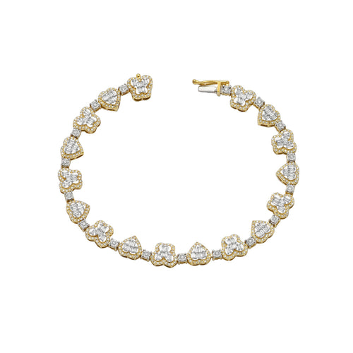 10KY 1.75CTW DIAMOND BAGUETTE CLUSTER HEART & BUTT