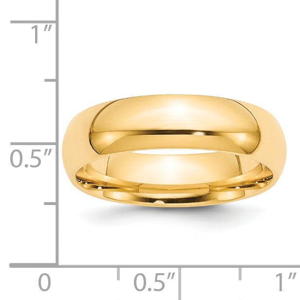 14KY 6mm Standard Comfort Fit Band Size 14