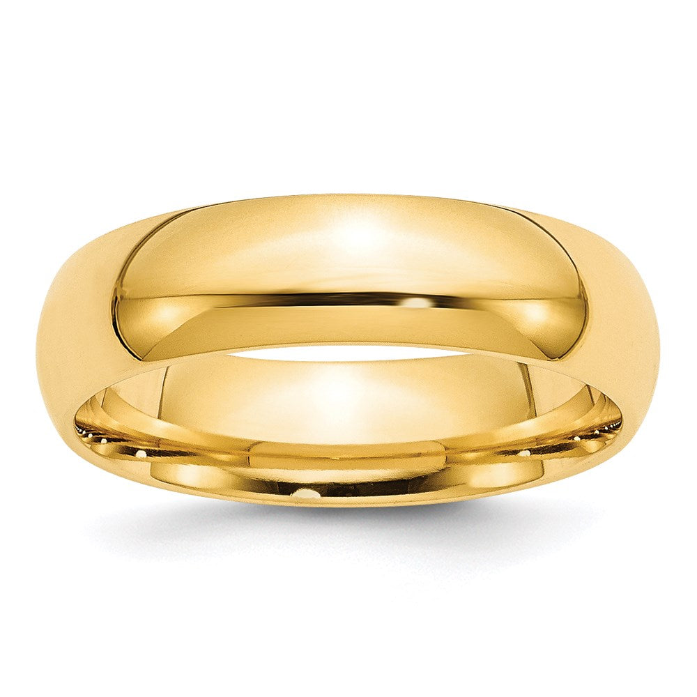 14KY 6mm Standard Comfort Fit Wedding Band Size 6.5