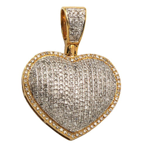 10KY 1.00 CTW DIAMOND HEART PENDANT