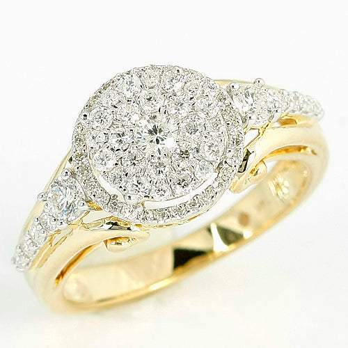 14KY 0.75CTW CLUSTER DIAMOND RING