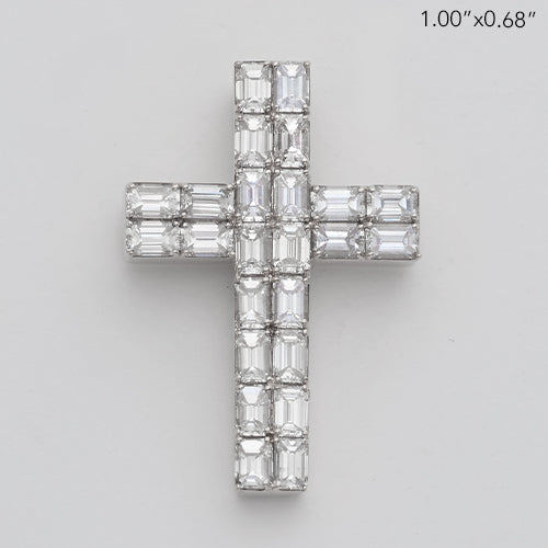 10KW 1.88CTW TWO-ROW EMERALD CROSS