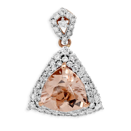 14KR 3.85CTW DIAMOND AND MORGANITE PENDANT [2.85CT