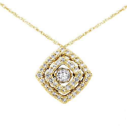 14KY 0.50CTW DANCING DIAMOND PENDANT