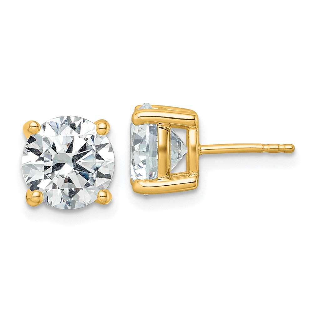 14k 5ct Cert Lab Grown Dia VS/SI+ G+ Round Comp Heavyweight Earrings