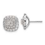14k White Gold 1 1/2 ct Lab Grown Dia VS/SI+ G+ Double Halo Post Earrings