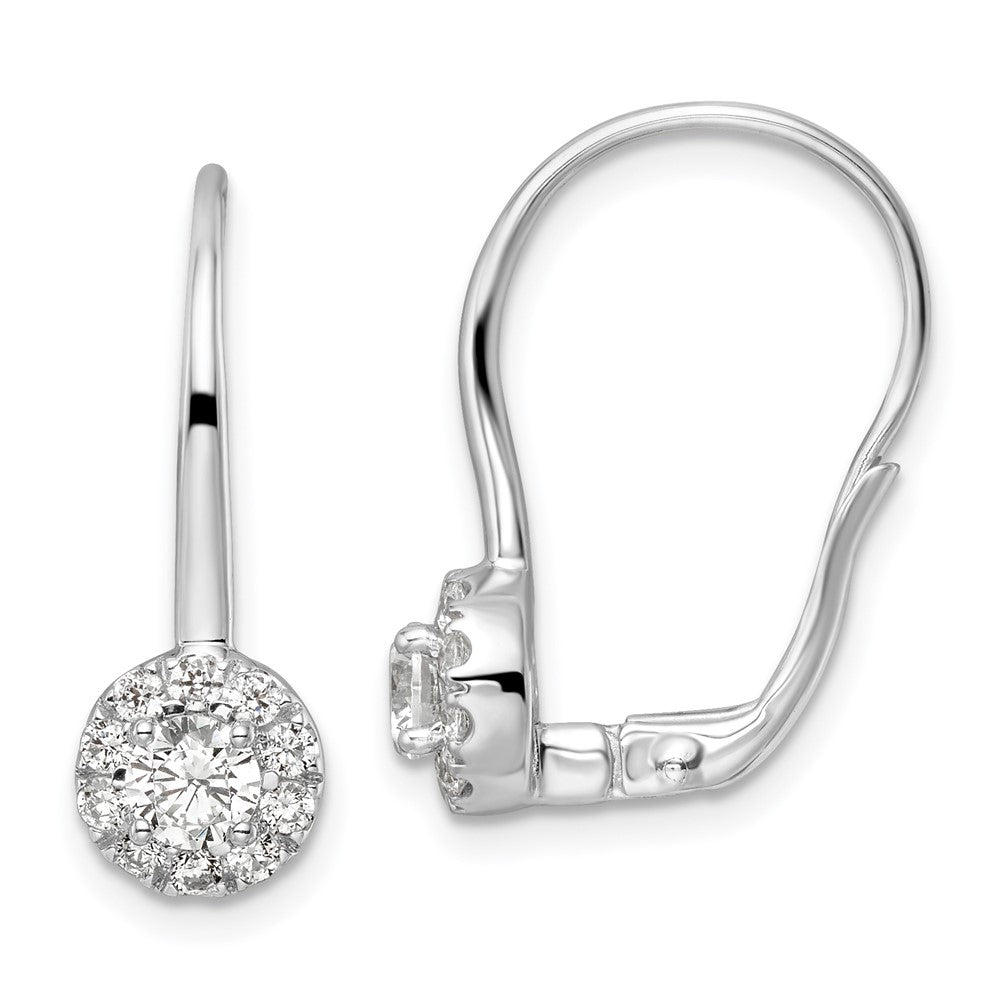 14kw 1ct Lab Grown Diamond VS/SI+ G+ Comp Drop Leverback Earrings