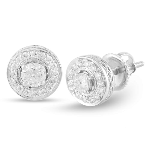14KW 0.75CTW DIAMOND STUD EARRINGS [0.23CT CTR]