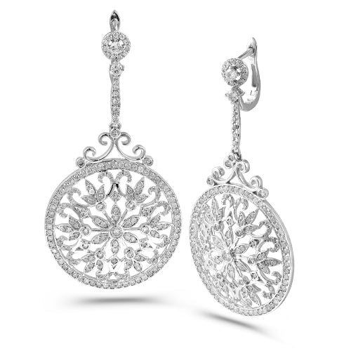 14KW 3.50CTW DIAMOND DANGLING EARRINGS