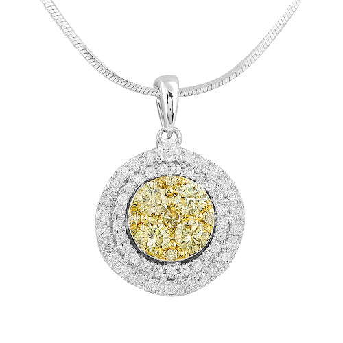 14KW 1.00CTW FANCY YELLOW DIAMOND PENDANT
