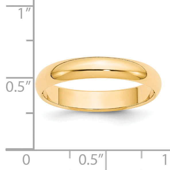 14KY 4mm Half Round Band Size 14