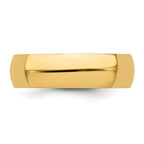 14KY 6mm Half-Round Wedding Band Size 9