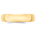 14KY 5mm LTW Half Round Band Size 13.5
