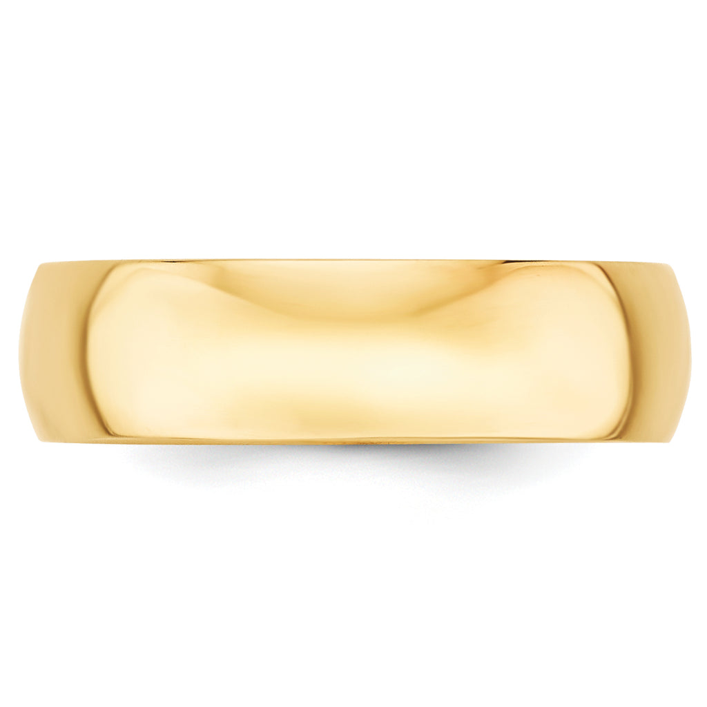 14KY 6mm LTW Half Round Band Size 12.5