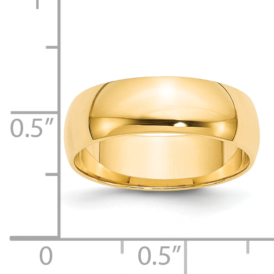 14KY 6mm LTW Half Round Band Size 6.5