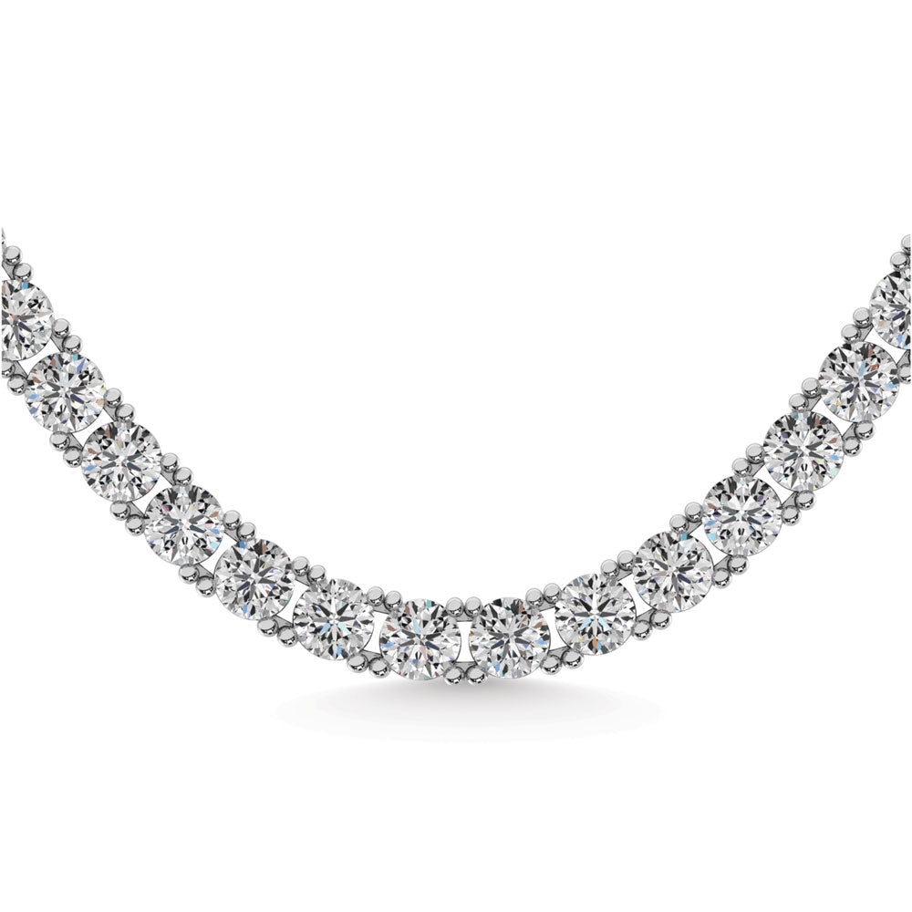 14K White Gold Lab Grown Diamond 5 Ct.Tw. Tennies Necklace 17