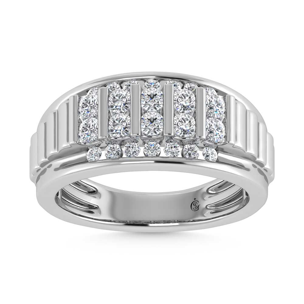 10K White Gold Lab Grown Diamond 1 Ct.Tw. Mens Ring