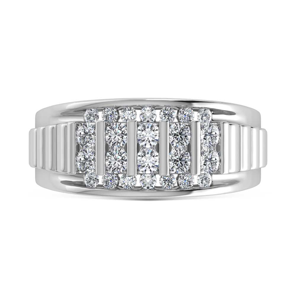 10K White Gold Lab Grown Diamond 1 Ct.Tw. Mens Ring
