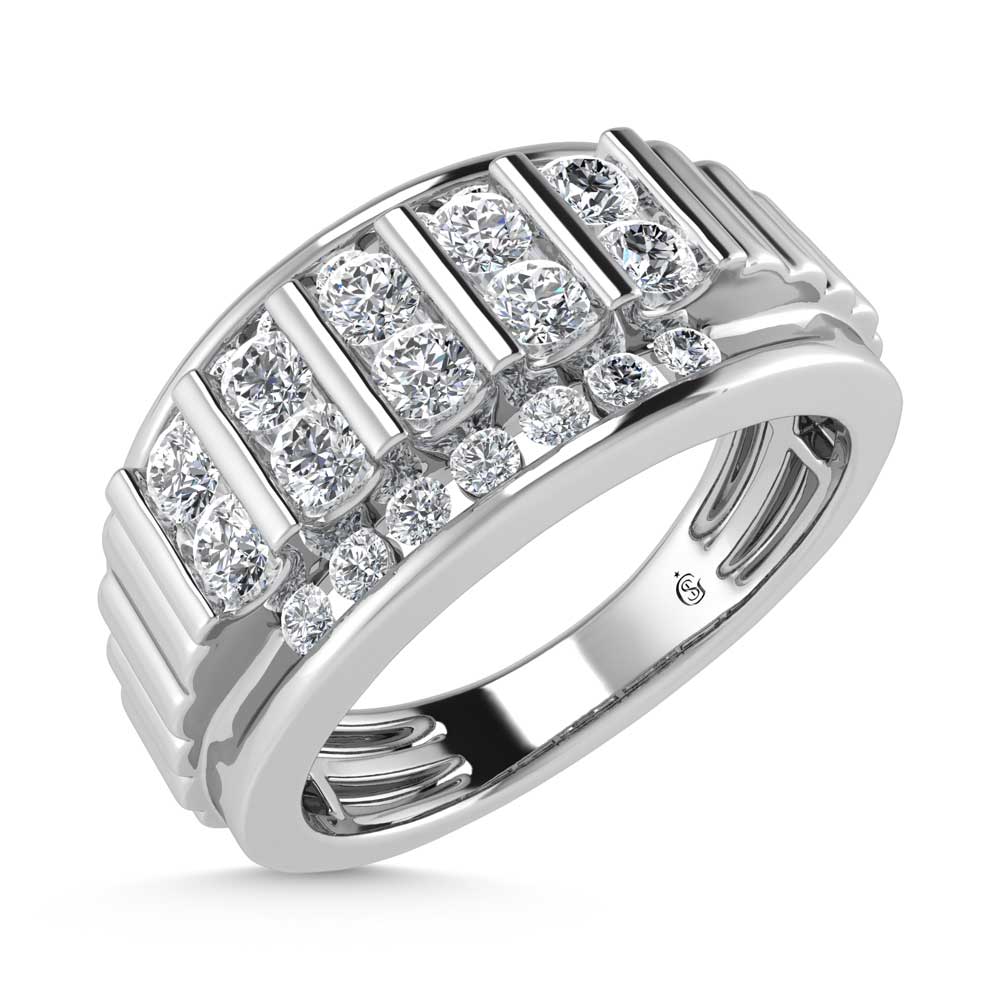 10K White Gold Lab Grown Diamond 1 Ct.Tw. Mens Ring