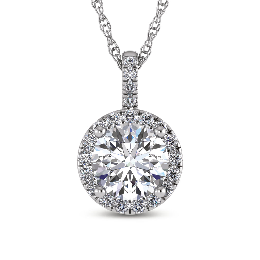 14K White Gold Lab Grown Diamond 2 1/2 Ct.Tw. Fashion Pendant