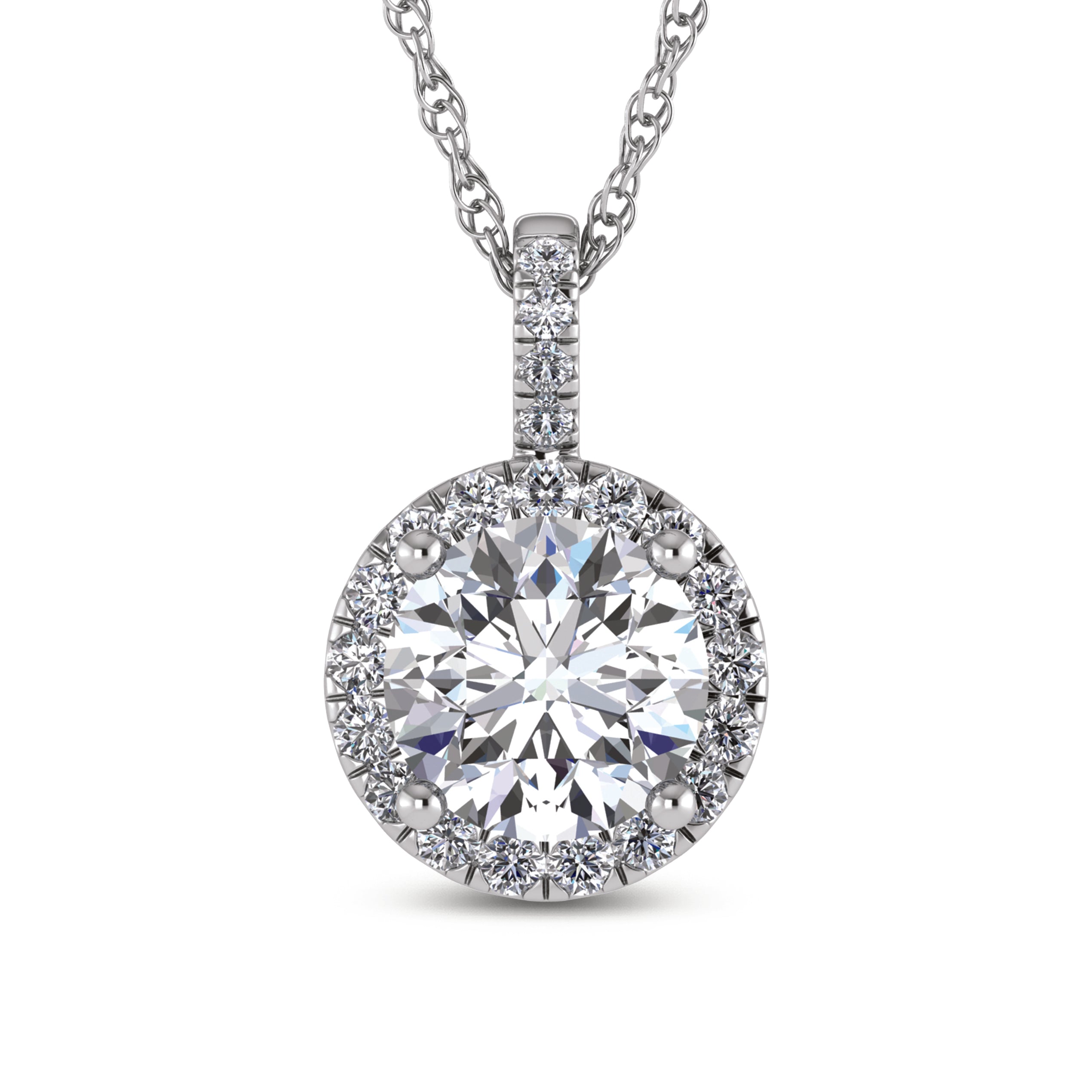14K White Gold Lab Grown Diamond 2 1/2 Ct.Tw. Fashion Pendant