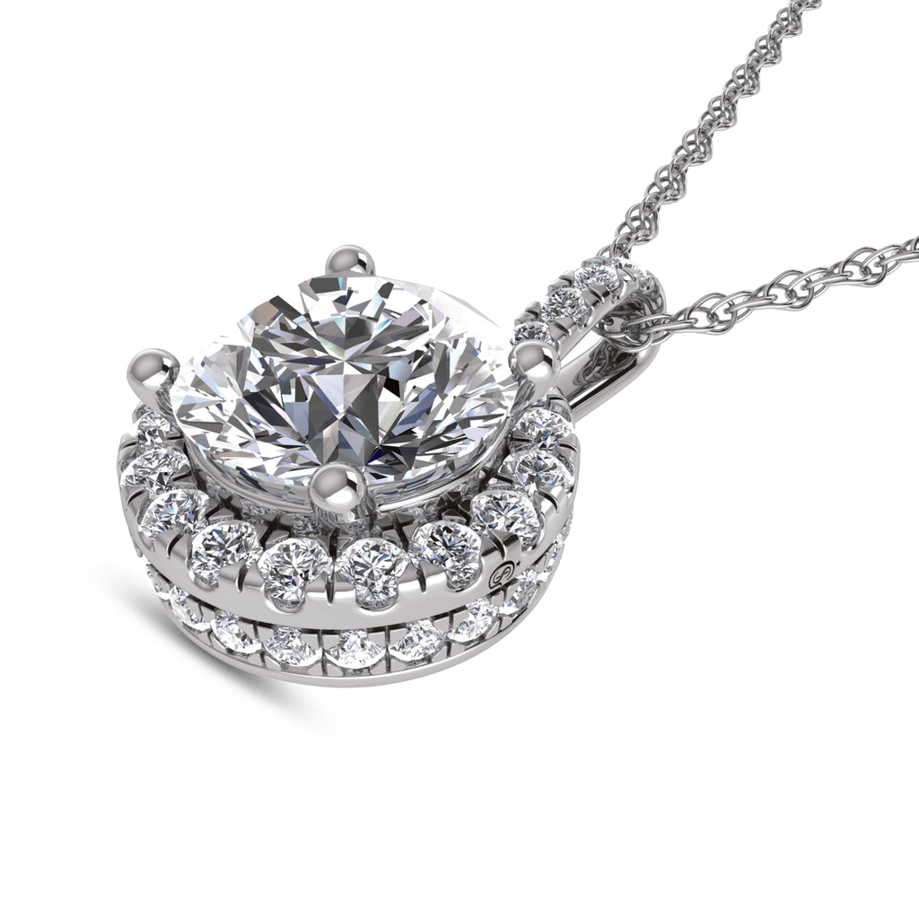 14K White Gold Lab Grown Diamond 2 1/2 Ct.Tw. Fashion Pendant