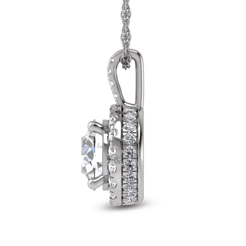 14K White Gold Lab Grown Diamond 2 1/2 Ct.Tw. Fashion Pendant