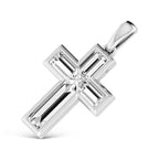 14K White Gold  3/4 Ct.Tw. Lab Grown Diamond Cross Pendant