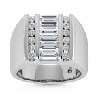14K White Gold Lab Grown Diamond 2 Ct.Tw. Mens Ring